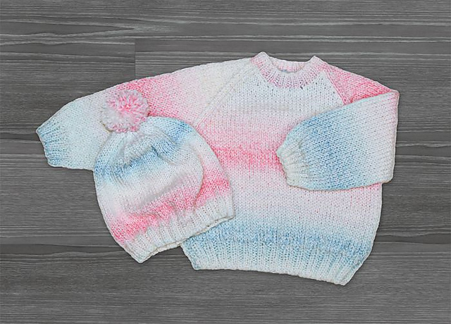 Easy Baby Sweater & Hat