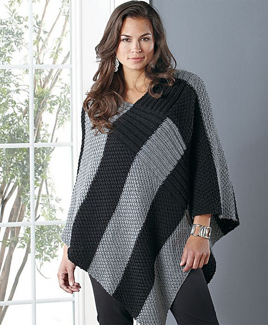Seeded Stripes Poncho