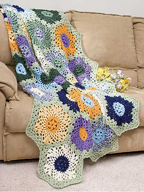 Hexagon Blossoms Afghan #SCC39