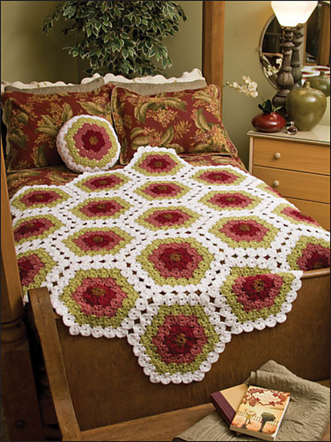 Snow Amongst the Roses Afghan