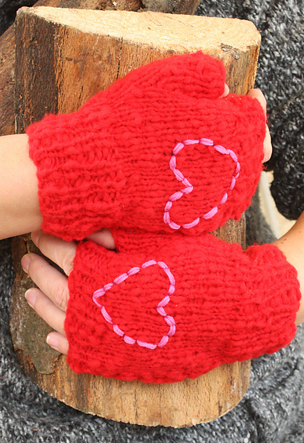 Be Mine Fingerless Mittens
