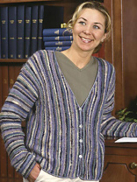Sideways Knit Striped Cardigan