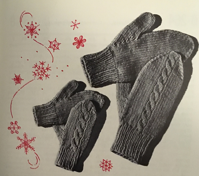 B-264 Cable Four Needle Mittens