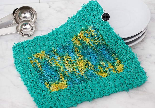 Colorblock Knit Washcloth