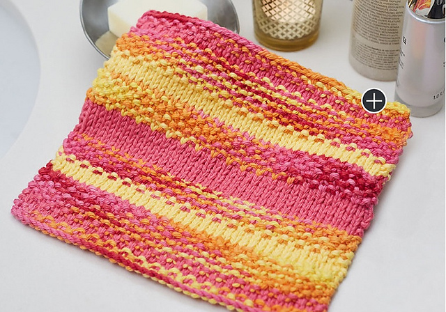 Textured Stripes Washcloth