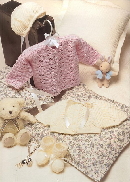5. Baby’s Lacy Bonnet & Booties