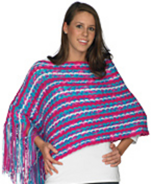 Side Striped Poncho (Crochet)