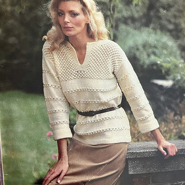 Pullover with Patterned Yoke