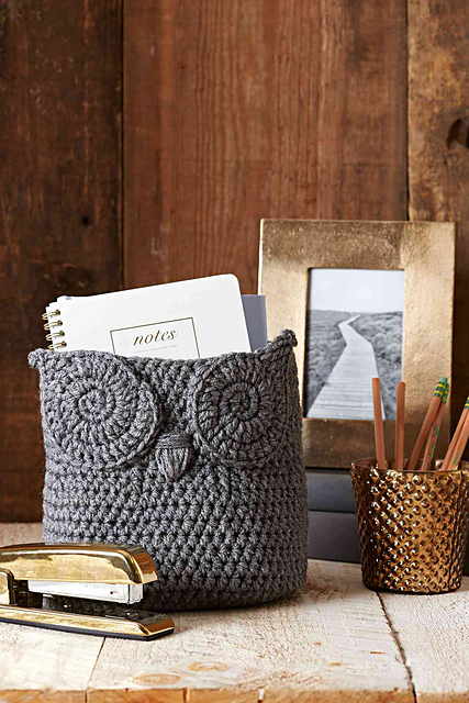 Owl Basket (Crochet Aran Version)