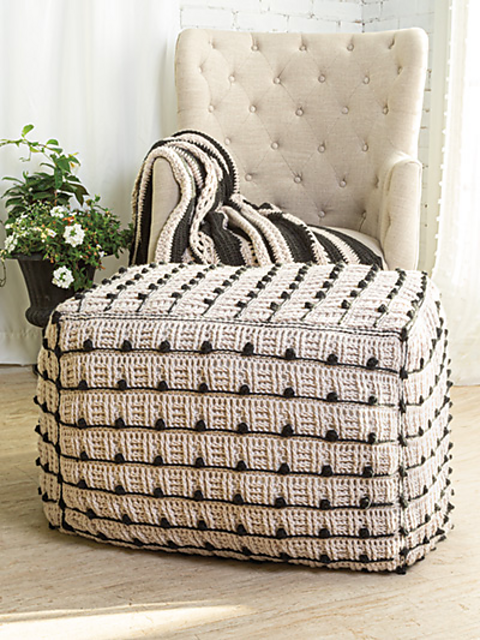 Modern Monochrome Pouf