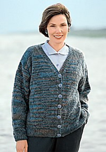 Diagonal V-Neck Cardigan #1184