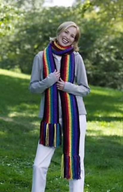 Striped Fringed Scarf