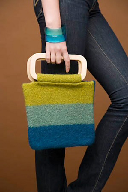 Cool Stripes Felted Bag