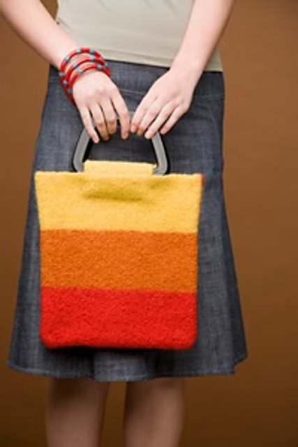 Sunset Stripe Felted Bag