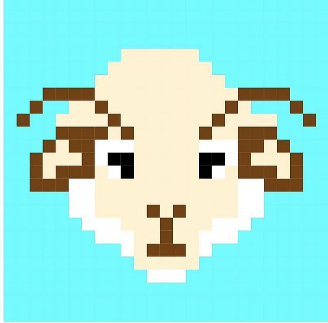Sam the Lamb Sheep C2C Blanket Square