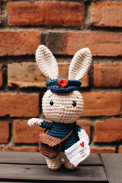 Ravelry: Jojo the mailman bunny pattern by Clotilde Dhenaut