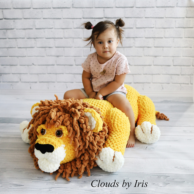 Lion plush pillow