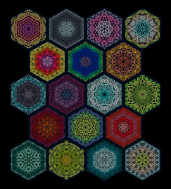 Ravelry Kaleidoscope Hexagons pattern by Earl Price