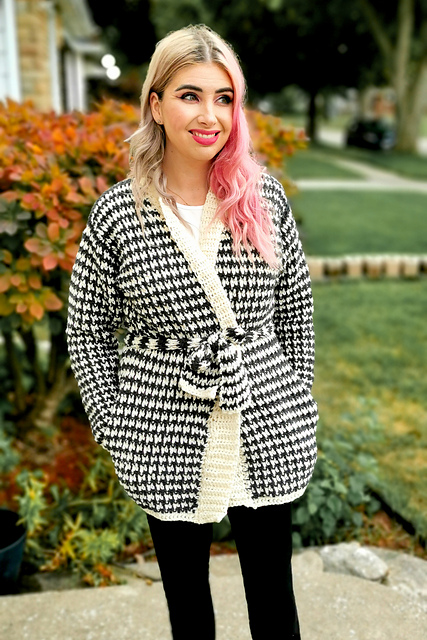 Houndstooth Comfy Cardigan
