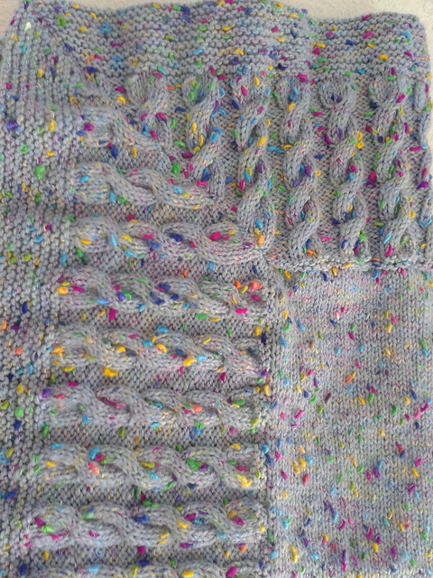 Cabled Border Baby Blanket