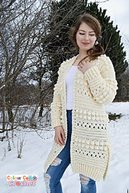 Cardigan Bobbles of Snow