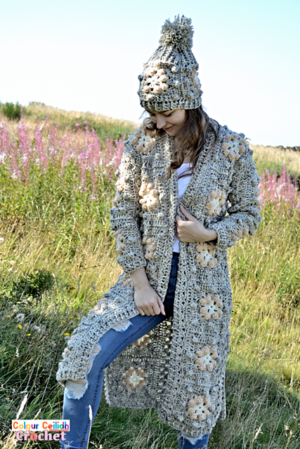 Bobble Flower Granny Square Cardigan