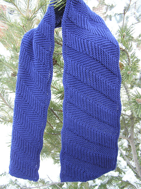 Reversible Ribbed Scarf in Shine Sport