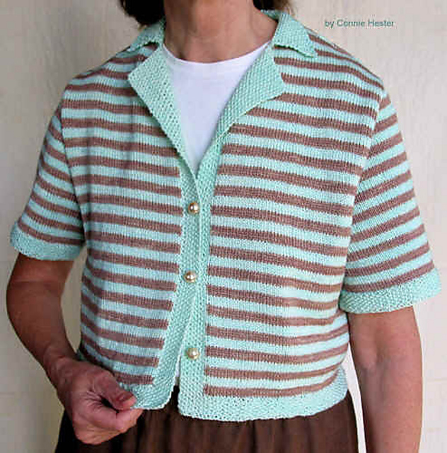 Short Striped Lapel Jacket