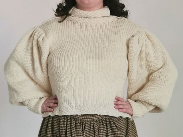 Sports Wear Sweater with Gigot Sleeves