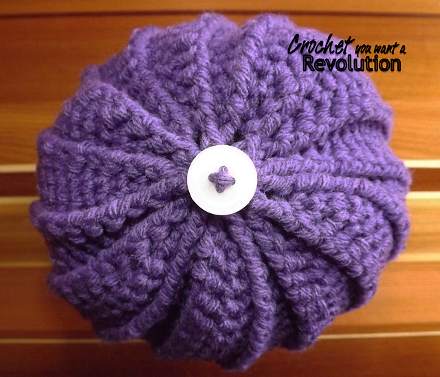 Purple Ribbed Newborn Toque