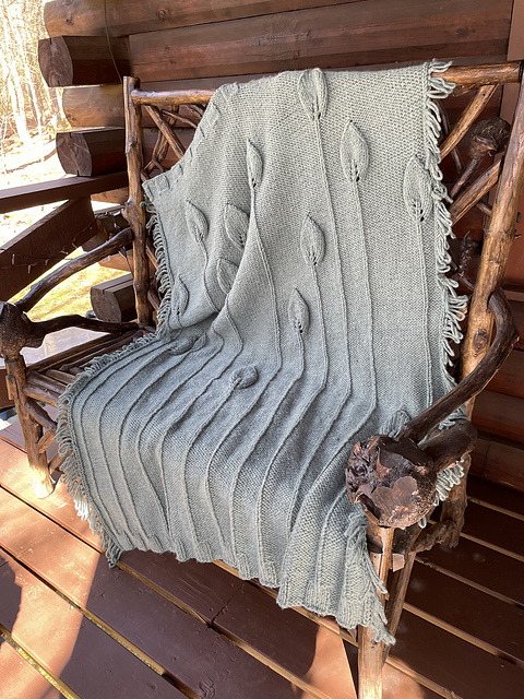 Embossed Leaves Afghan
