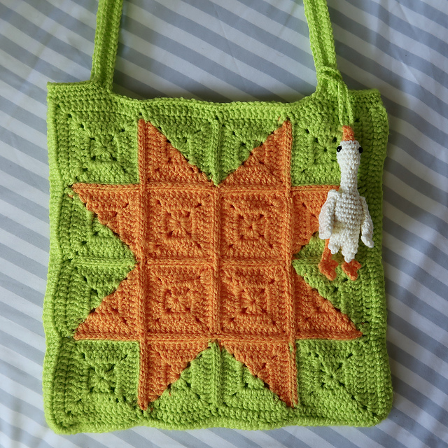 Sawtooth Granny Square Tote Bag