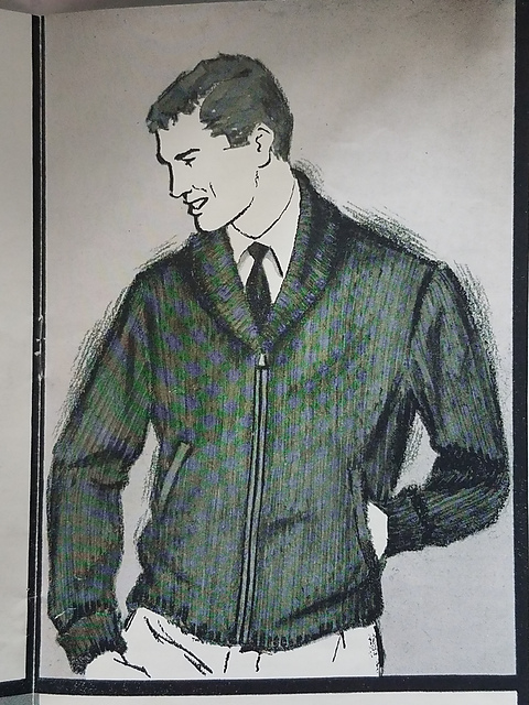 Cardigan with Zipper Front and Shawl Collar #D