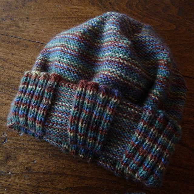 Beanie with ribbed band & optional stalk or pompon