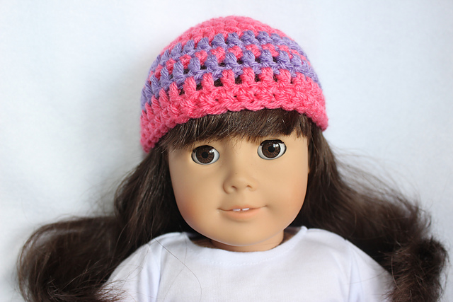 18 Inch Doll Double Stripe Hat