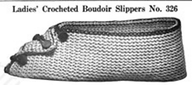 Ladies' Crocheted Boudoir Slippers No. 326
