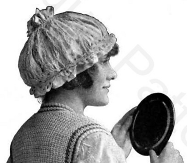 Silk and Lace Boudoir Cap No. 325