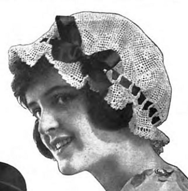 CMC Filet Crochet Boudoir Cap, No. 285