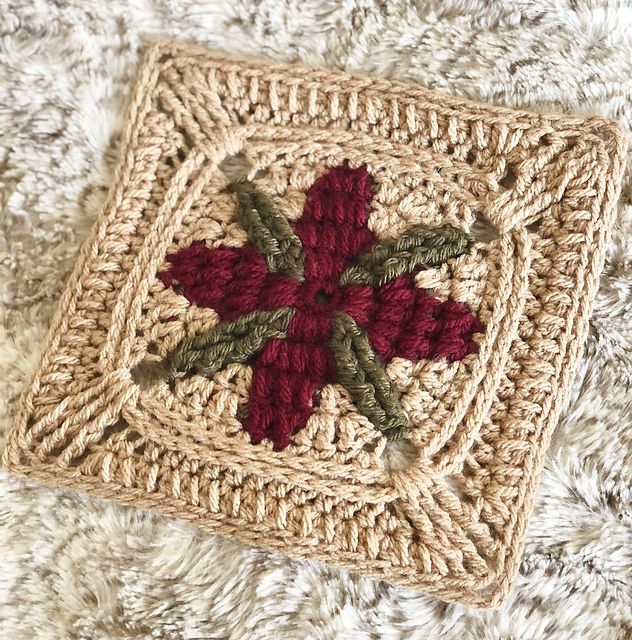 Poinsettia Afghan Square
