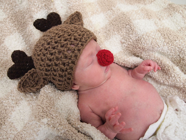 Rudolph Reindeer Baby Hat