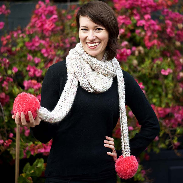 Speedy PomPom Skinny Scarf