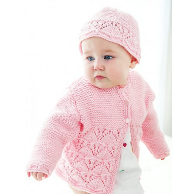 Lacy Waves Cardigan and Hat