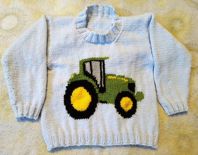 Ravelry Tractor Baby Jumper pattern by Helen Auld