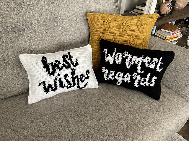 Best Wishes Warmest Regards Crochet Pillow