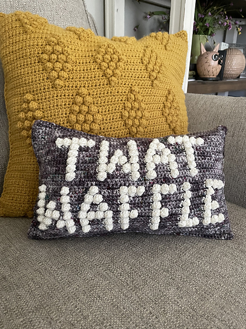 Twat Waffle Crochet Pillow