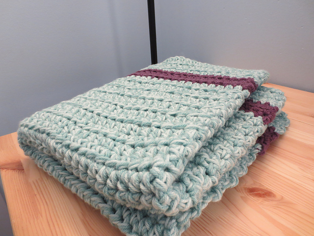 Easy Striped Crochet Baby Blanket