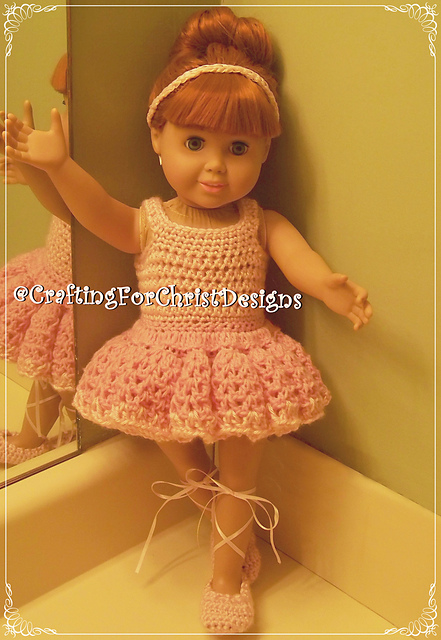 Ravelry: B's 18" Doll Ballerina Dress pattern by Crafting ForChrist Designs
