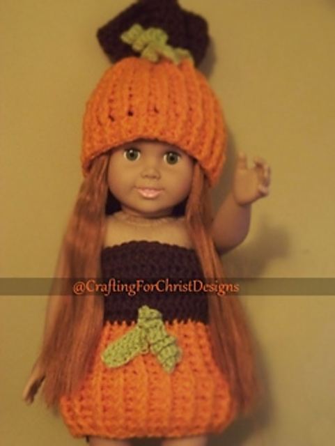 B's 18" Doll Pumpkin Dress
