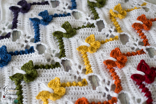 Rainbow Butterfly Chevron Afghan