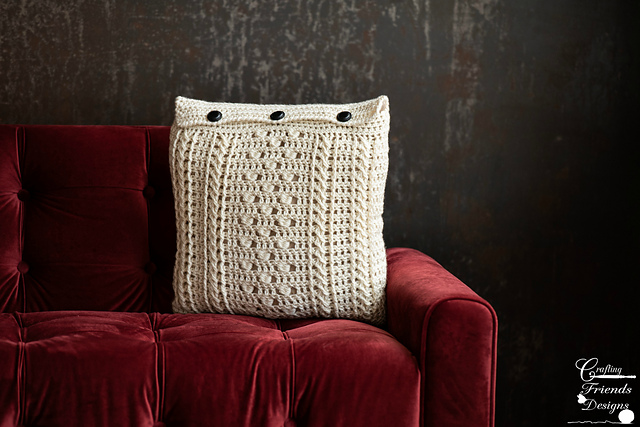 Braided Cable Block Square Pillow